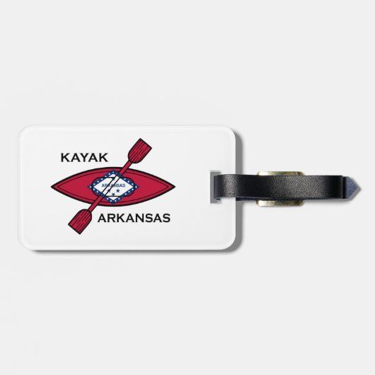 Kayak Arkansas Flag Gepäckanhänger (Rückseite horizontal)