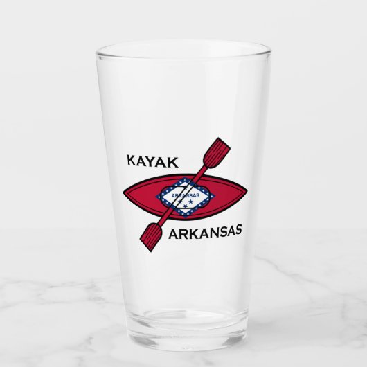 Kayak Arkansas Flag Glas (Vorderseite)