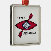 Kayak Arkansas Flag Ornament Aus Metall (Rechts)