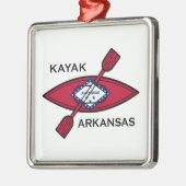 Kayak Arkansas Flag Ornament Aus Metall (Links)