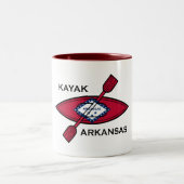 Kayak Arkansas Flag Zweifarbige Tasse (Mittel)