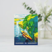 Kayak auf dem Fluss in Deutschland im Sommer Postkarte (Stehend Vorderseite)