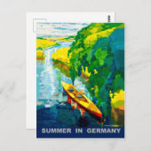 Kayak auf dem Fluss in Deutschland im Sommer Postkarte (Vorne/Hinten)