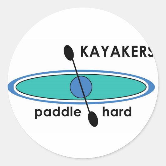 Kayak-Aufkleber Runder Aufkleber (Vorderseite)