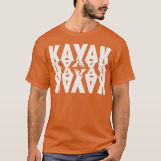 Kayak bedrückte weiße Typografie T-Shirt