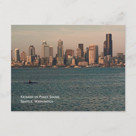 Kayak bei Seattle Sunset Postcard Postkarte (Vorderseite)