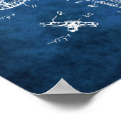 Kayak Blueprint Lakehouse Wall Decor Poster (Ecke)