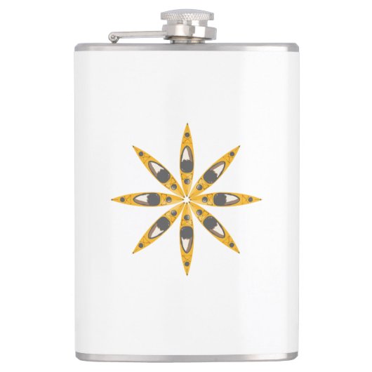 Kayak Blume Flachmann (Vorderseite)