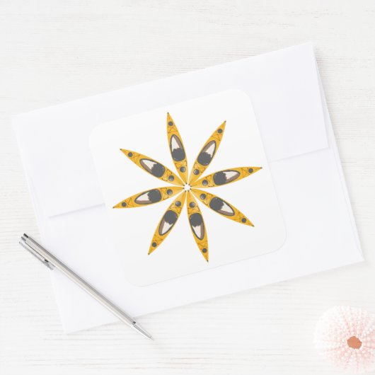 Kayak Blume Quadratischer Aufkleber (Umschlag)