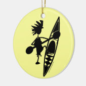 Kayak Canoe Joyful Silhouette Keramikornament (Links)
