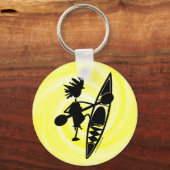 Kayak Canoe Joyful Silhouette Schlüsselanhänger (Vorderseite)