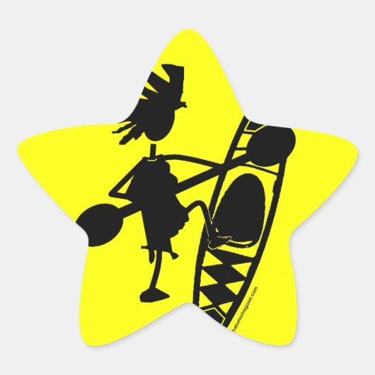 Kayak Canoe Joyful Silhouette Stern-Aufkleber (Vorderseite)