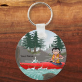 Kayak - Cartoon von Frauen, PrintedPerfection.com Schlüsselanhänger (Vorderseite)
