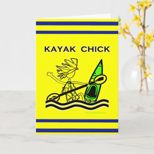 Kayak Chick Designs & Things Karte (Gelbe Blume)