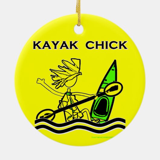 Kayak Chick Designs & Things Keramik Ornament (Hinten)