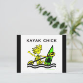 Kayak Chick Designs & Things Postkarte (Stehend Vorderseite)
