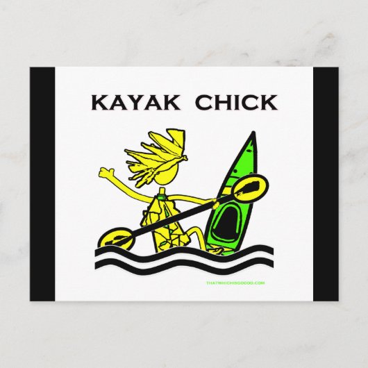 Kayak Chick Designs & Things Postkarte (Vorderseite)