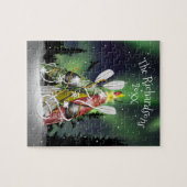 Kayak Christmas Tree Aurora Borealis Familienname Puzzle (Horizontal)