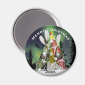 Kayak Christmas Tree Aurora Borealis Magnet (Vorderseite/Rückseite)