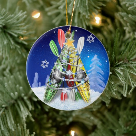 Kayak Christmas Tree Keramik Ornament (Baum)
