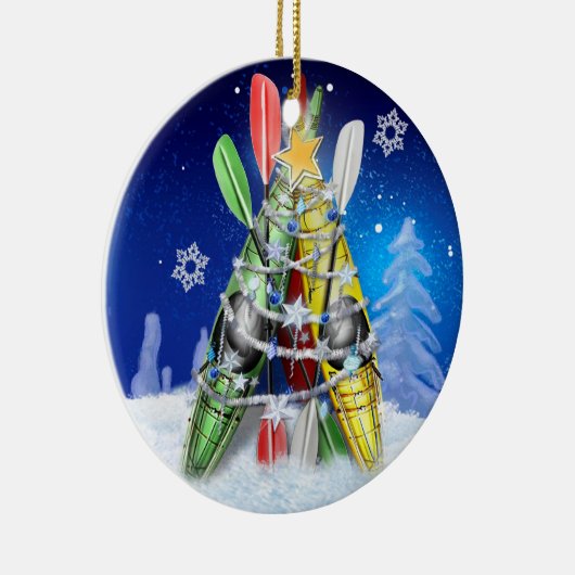 Kayak Christmas Tree Keramik Ornament (Rechts)