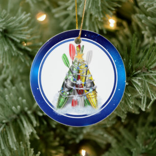 Kayak Christmas Tree Keramikornament