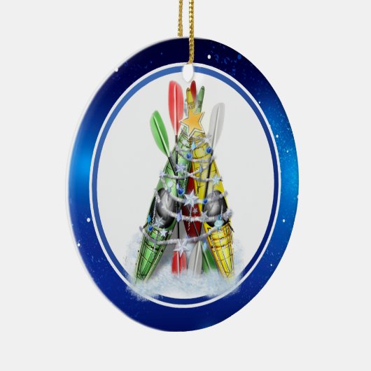 Kayak Christmas Tree Keramikornament (Rechts)