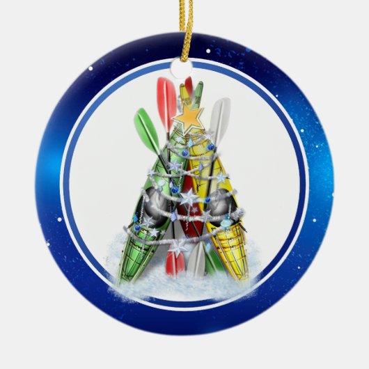 Kayak Christmas Tree Keramikornament (Vorne)