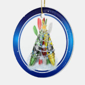 Kayak Christmas Tree Keramikornament (Links)