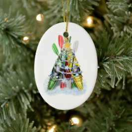 Kayak Christmas Tree Keramikornament