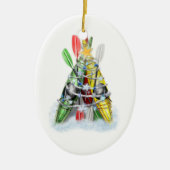 Kayak Christmas Tree Keramikornament (Vorne)