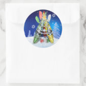 Kayak Christmas Tree Runder Aufkleber (Tasche)