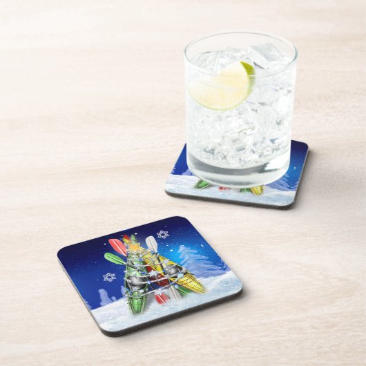 Kayak Christmas Tree Untersetzer (Rechte Seite)