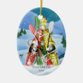 Kayak Christmas Tree Wonders of Nature Keramikornament (Vorne)