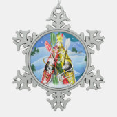Kayak Christmas Tree Wonders of Nature Schneeflocken Zinn-Ornament (Vorderseite)