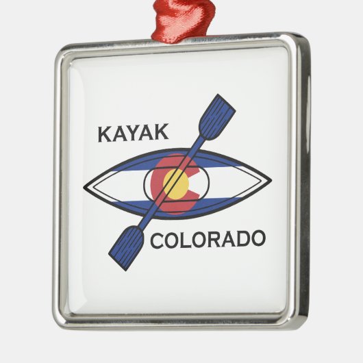Kayak Colorado Flag Ornament Aus Metall (Links)