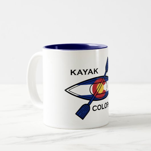 Kayak Colorado Flag Zweifarbige Tasse (Vorderseite Links)