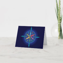 Kayak Compass Rose notecard Karte