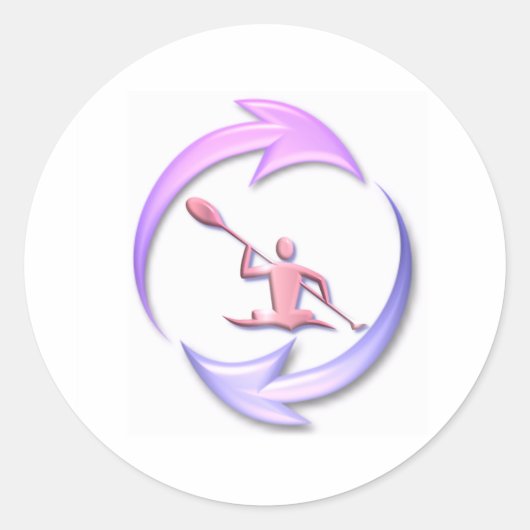 Kayak Cycle Design Runder Aufkleber (Vorderseite)