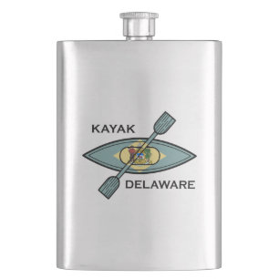 Kayak Delaware Flag Flachmann