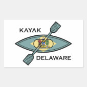 Kayak Delaware Flag Rechteckiger Aufkleber (Vorderseite)