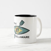 Kayak Delaware Flag Zweifarbige Tasse (VorderseiteRechts)