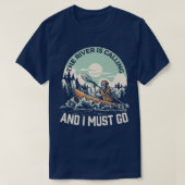 Kayak der Fluss ruft und ich muss Skelett gehen T-Shirt (Design vorne)