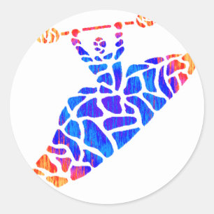 Kayak etwas Benommenheit Runder Aufkleber