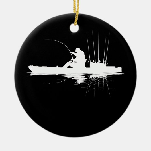 Kayak Fischen Fischer Angler Kayaking Angling Keramik Ornament (Vorne)