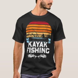 Kayak Fishing Addict Retro Sunset Vintager See Fis T-Shirt