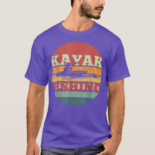 Kayak Fishing Addict Retro Sunset Vintager See Fis T-Shirt