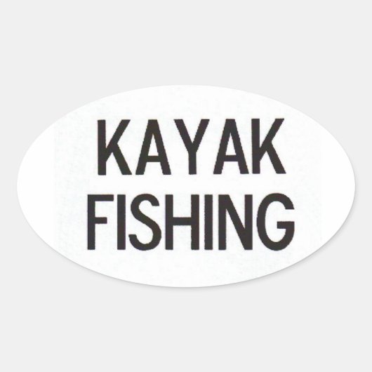 Kayak Fishing Euro Decal Ovaler Aufkleber (Vorderseite)
