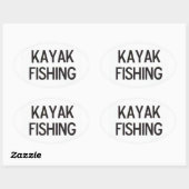Kayak Fishing Euro Decal Ovaler Aufkleber (Blatt)