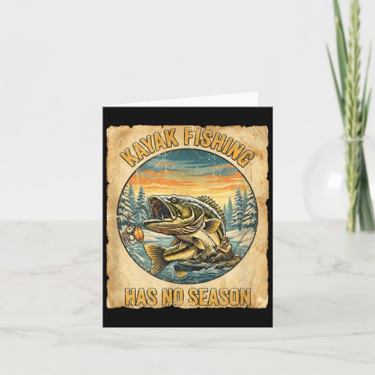 Kayak Fishing Has No Season Funny Winter Fishing Karte (Vorderseite)